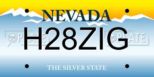 H28ZIG Nevada License Plate