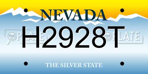 H2928T Nevada License Plate