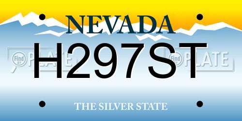 H297ST Nevada License Plate
