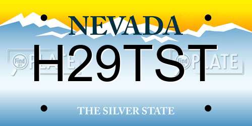 H29TST Nevada License Plate