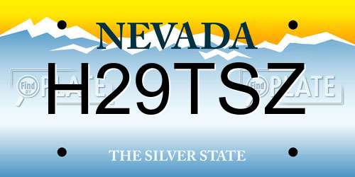 H29TSZ Nevada License Plate
