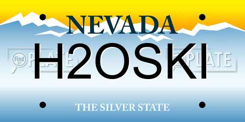 H2OSKI Nevada License Plate