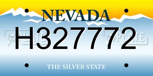 H327772 Nevada License Plate