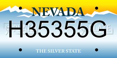 H35355G Nevada License Plate