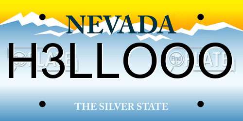 H3LLOOO Nevada License Plate