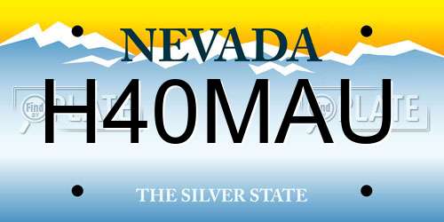 H40MAU Nevada License Plate