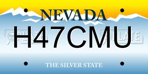 H47CMU Nevada License Plate