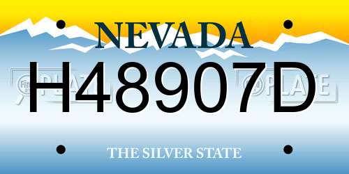 H48907D Nevada License Plate