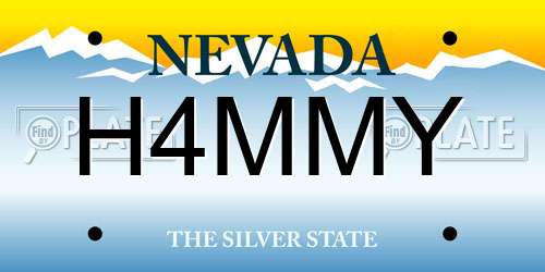 H4MMY Nevada License Plate