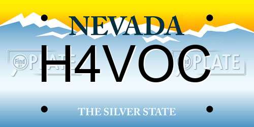 H4VOC Nevada License Plate