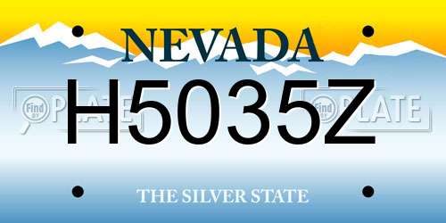 H5035Z Nevada License Plate
