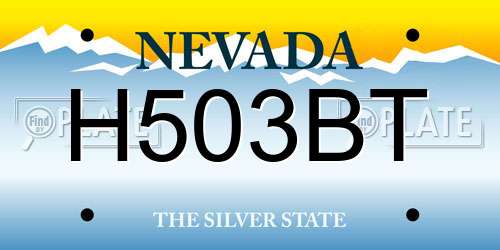 H503BT Nevada License Plate