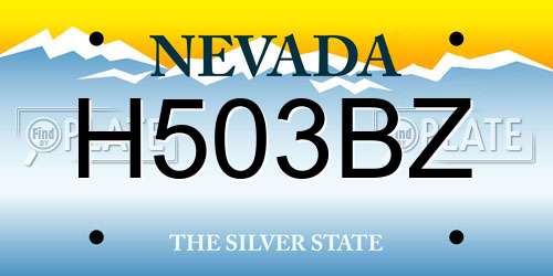 H503BZ Nevada License Plate