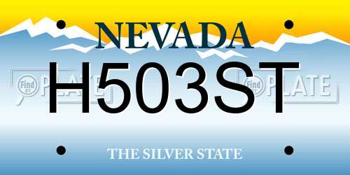 H503ST Nevada License Plate