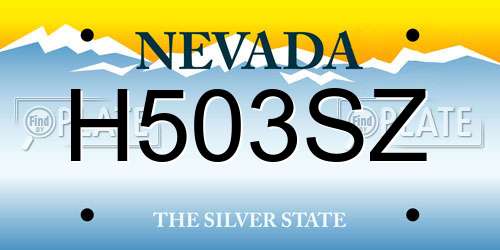 H503SZ Nevada License Plate