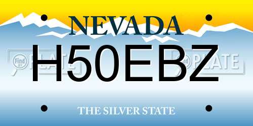 H50EBZ Nevada License Plate