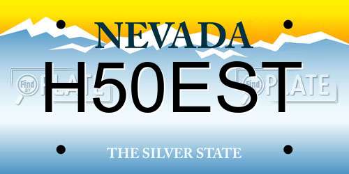 H50EST Nevada License Plate