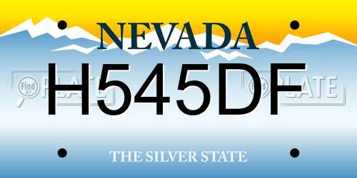 H545DF Nevada License Plate