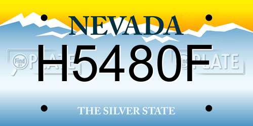 H5480F Nevada License Plate