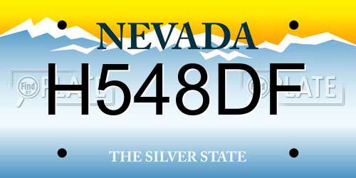H548DF Nevada License Plate