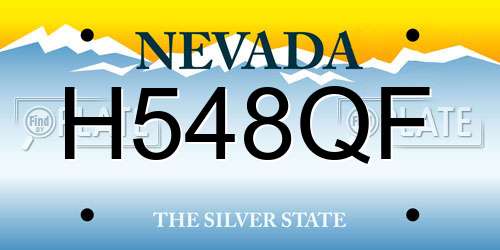 H548QF Nevada License Plate
