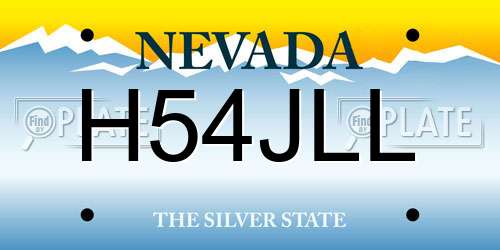 H54JLL Nevada License Plate