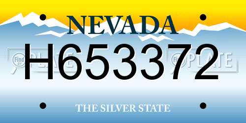 H653372 Nevada License Plate