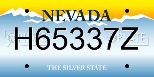 H65337Z Nevada License Plate