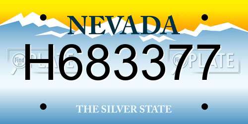 H683377 Nevada License Plate