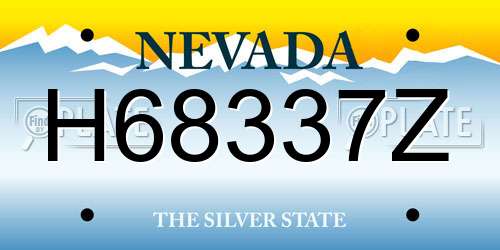 H68337Z Nevada License Plate