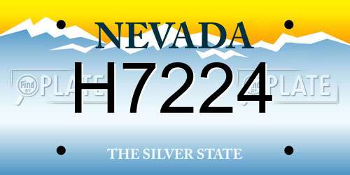 H7224 Nevada License Plate