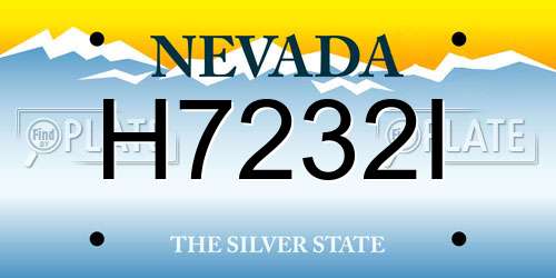 H7232I Nevada License Plate