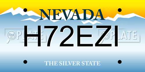 H72EZI Nevada License Plate
