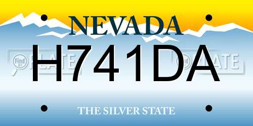 H741DA Nevada License Plate