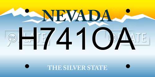 H741OA Nevada License Plate