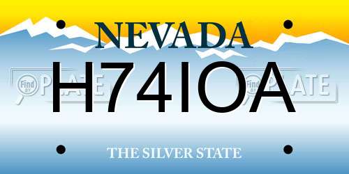 H74IOA Nevada License Plate