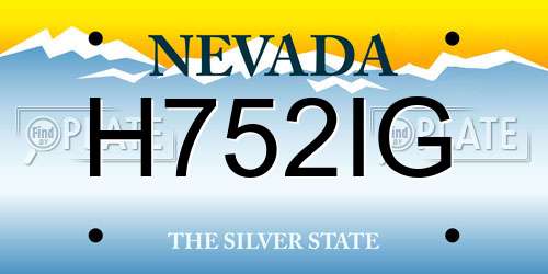 H752IG Nevada License Plate