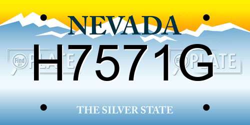 H7571G Nevada License Plate