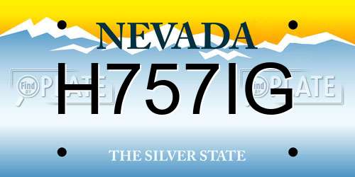 H757IG Nevada License Plate