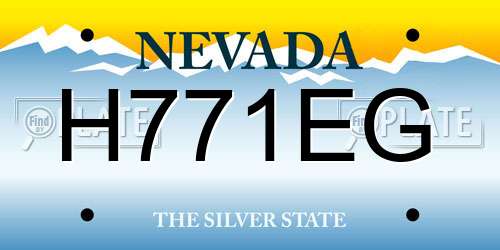 H771EG Nevada License Plate