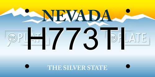 H773TI Nevada License Plate