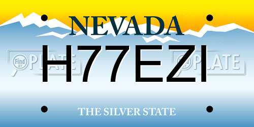 H77EZI Nevada License Plate