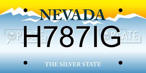 H787IG Nevada License Plate