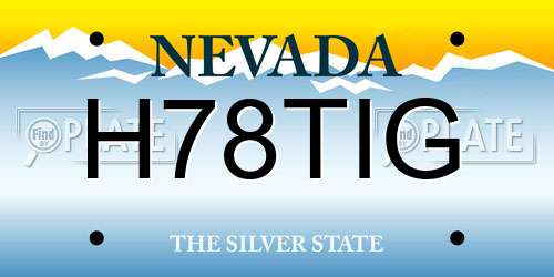 H78TIG Nevada License Plate