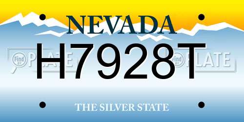 H7928T Nevada License Plate