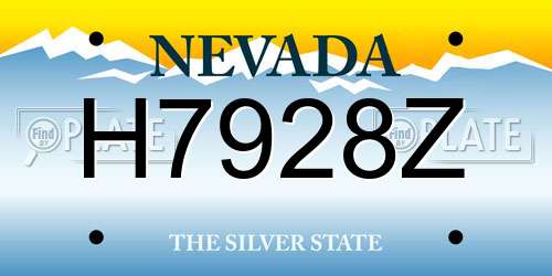H7928Z Nevada License Plate