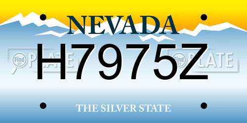 H7975Z Nevada License Plate