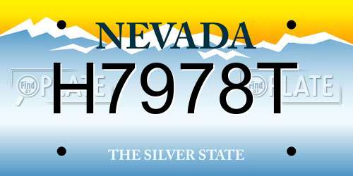 H7978T Nevada License Plate