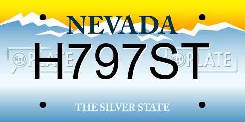 H797ST Nevada License Plate