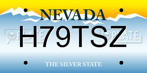 H79TSZ Nevada License Plate